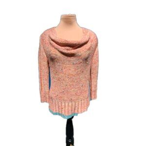 Michael Simon Women's Orange Knit Sweater with Sequin Embellishments Size Large